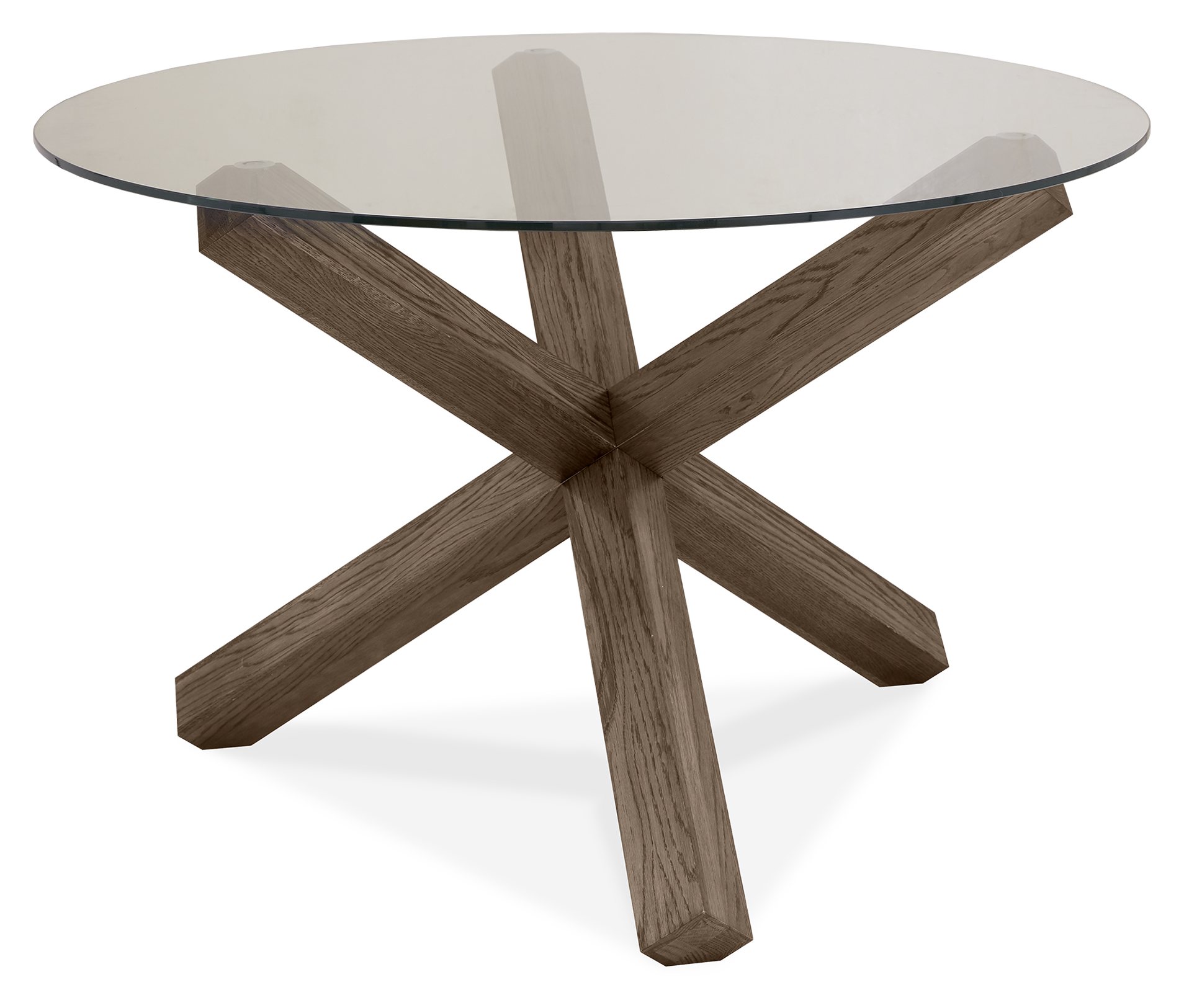 Turin Glass 4 Seater Table - Dark Oak Legs & 4 Low Back Chairs in Gun Metal Velvet by Bentley Designs | Style Our Home