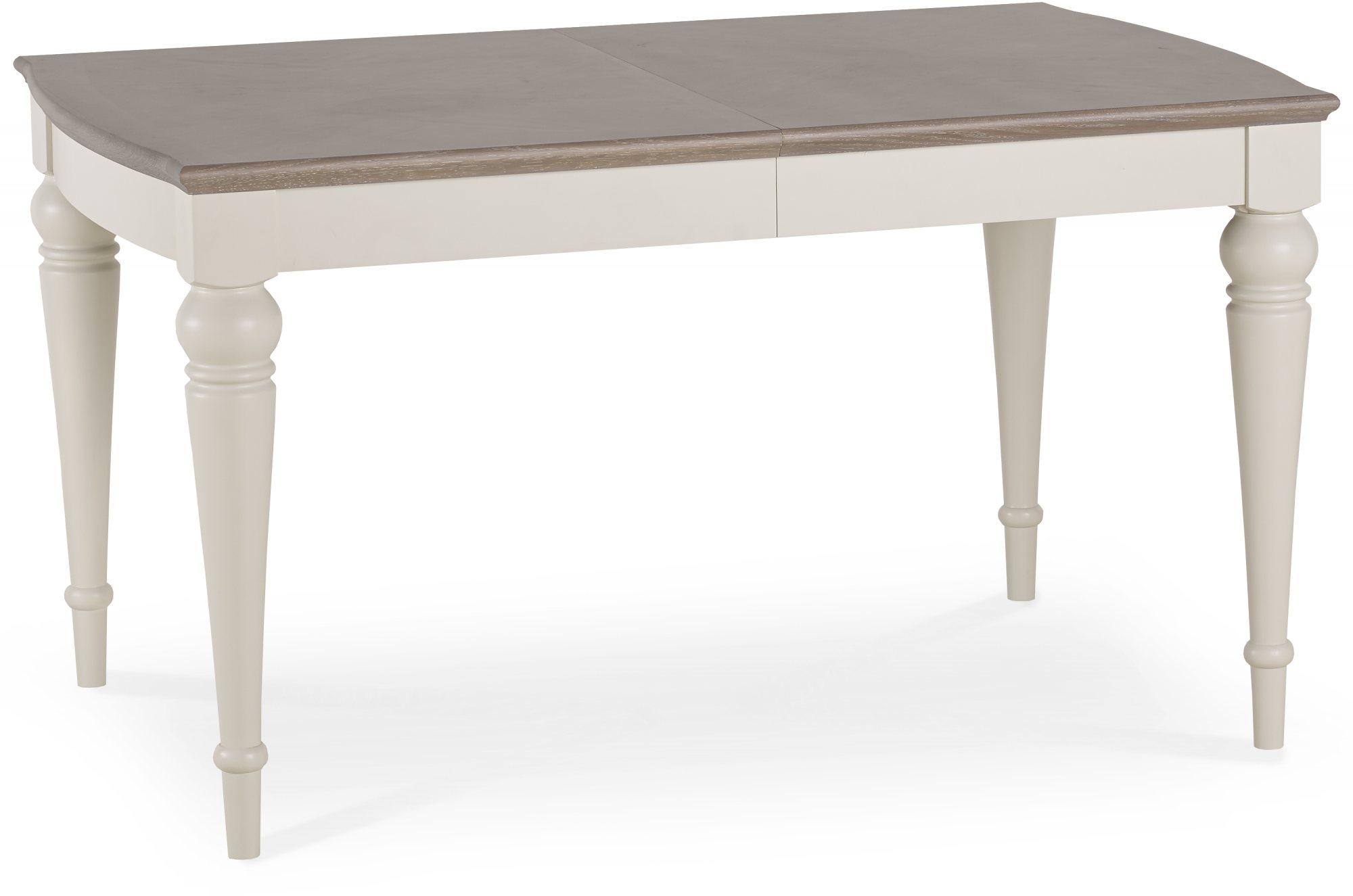 Montreux Grey Washed Oak & Soft Grey 4-6 Seater Table & 4 Upholstered Chairs in Grey Bonded Leather by Bentley Designs | Style Our Home