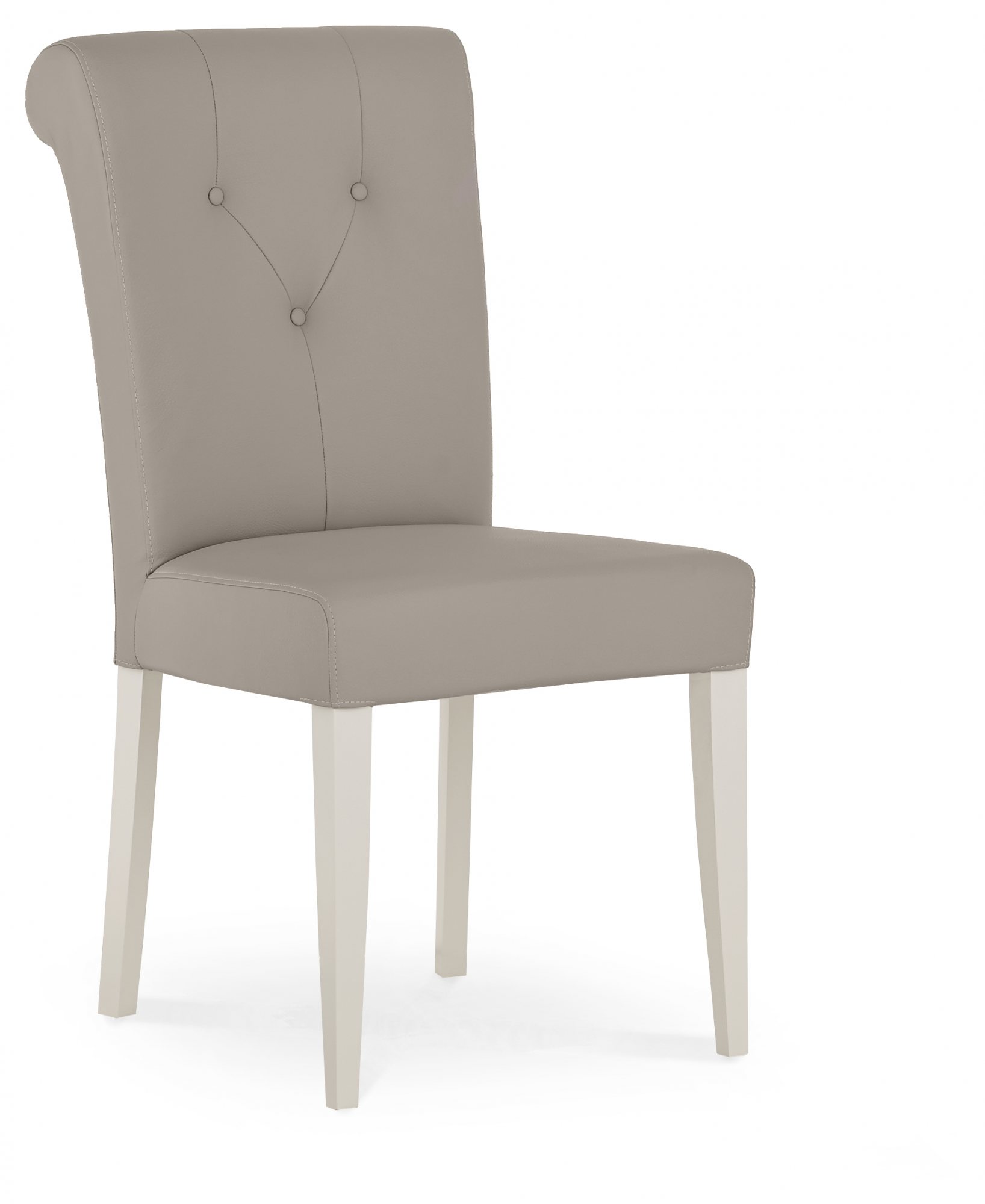 Montreux Grey Washed Oak & Soft Grey 4-6 Seater Table & 4 Upholstered Chairs in Grey Bonded Leather by Bentley Designs | Style Our Home