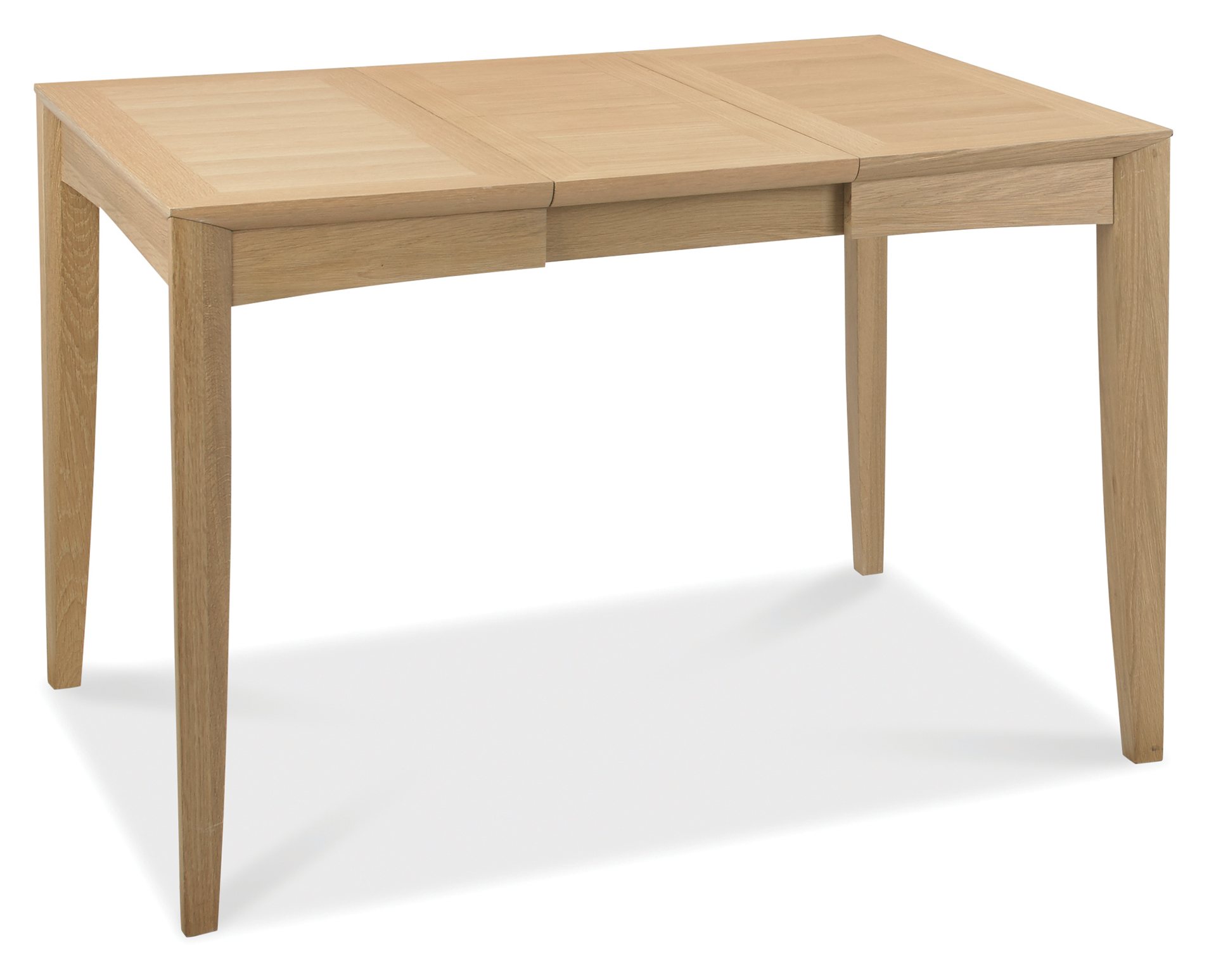 Bergen Oak 2-4 Seater Table & 4 Upholstered Chairs in Black Gold Fabric by Bentley Designs | Style Our Home