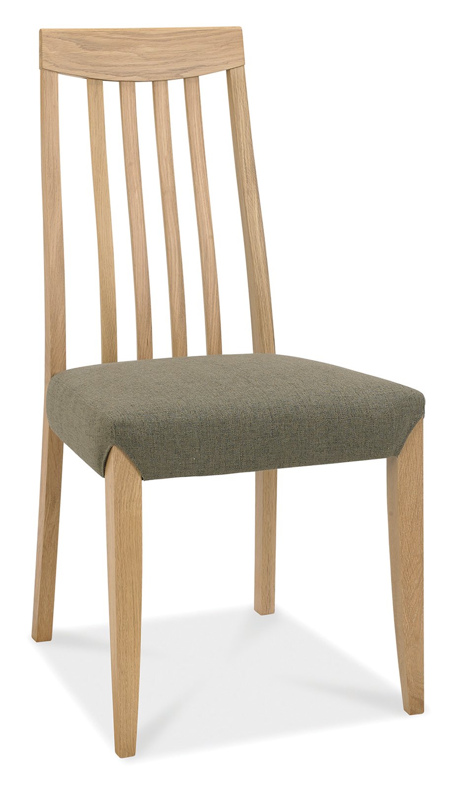 Bergen Oak 4-6 Seater Table & 4 Slat Back Chairs in Black Gold Fabric by Bentley Designs | Style Our Home