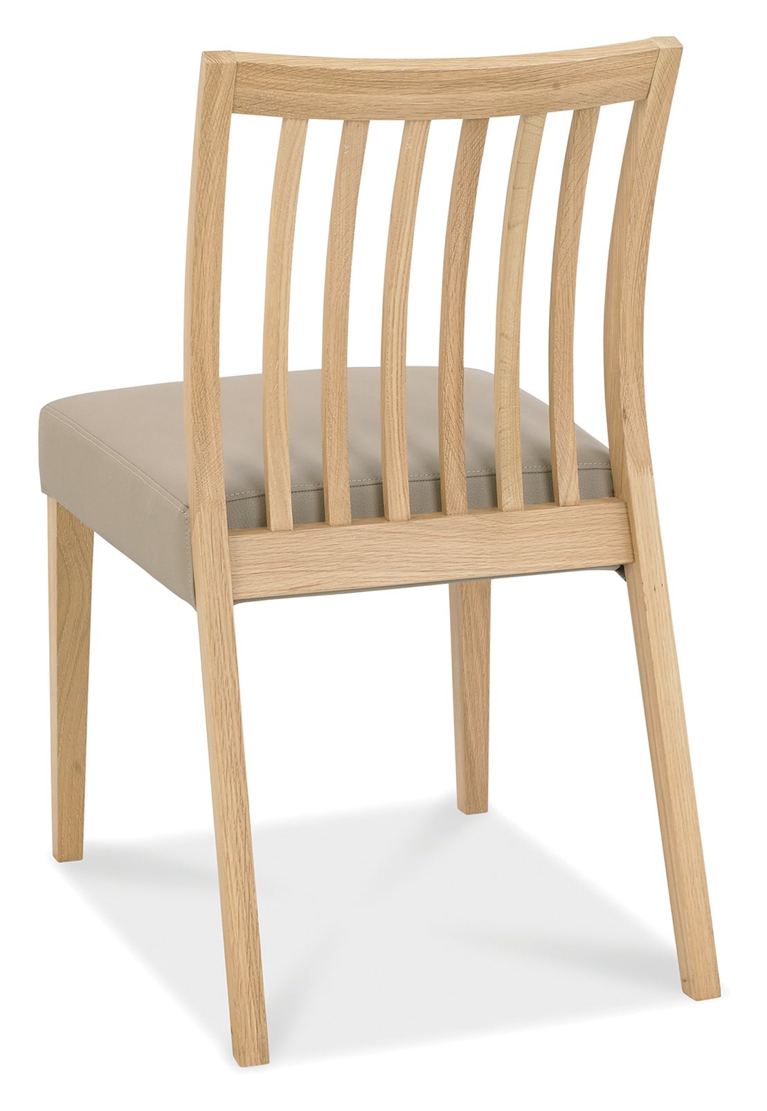 Bergen Oak 4-6 Seater Table & 4 Low Slat Back Chairs in Grey Bonded Leather by Bentley Designs | Style Our Home