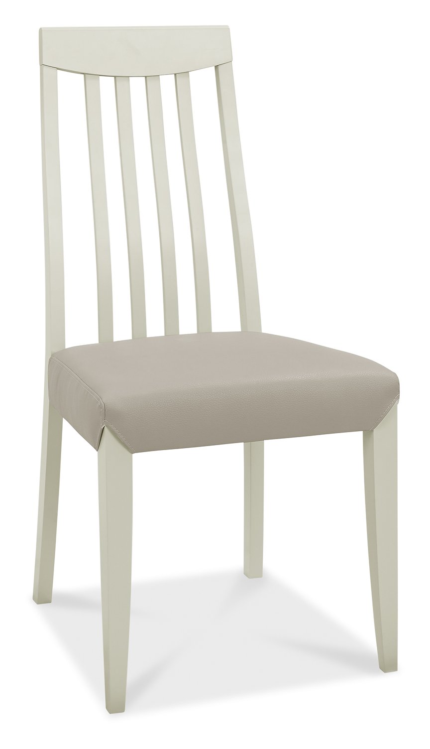 Bergen Grey Washed Oak 2-4 Seater Table & 2 Slat Back Chairs in Grey Bonded Leather by Bentley Designs | Style Our Home