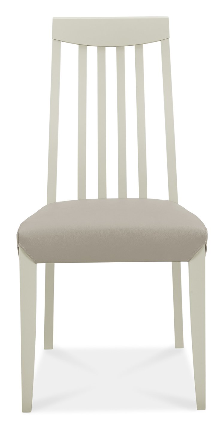 Bergen Grey Washed Oak 2-4 Seater Table & 2 Slat Back Chairs in Grey Bonded Leather by Bentley Designs | Style Our Home