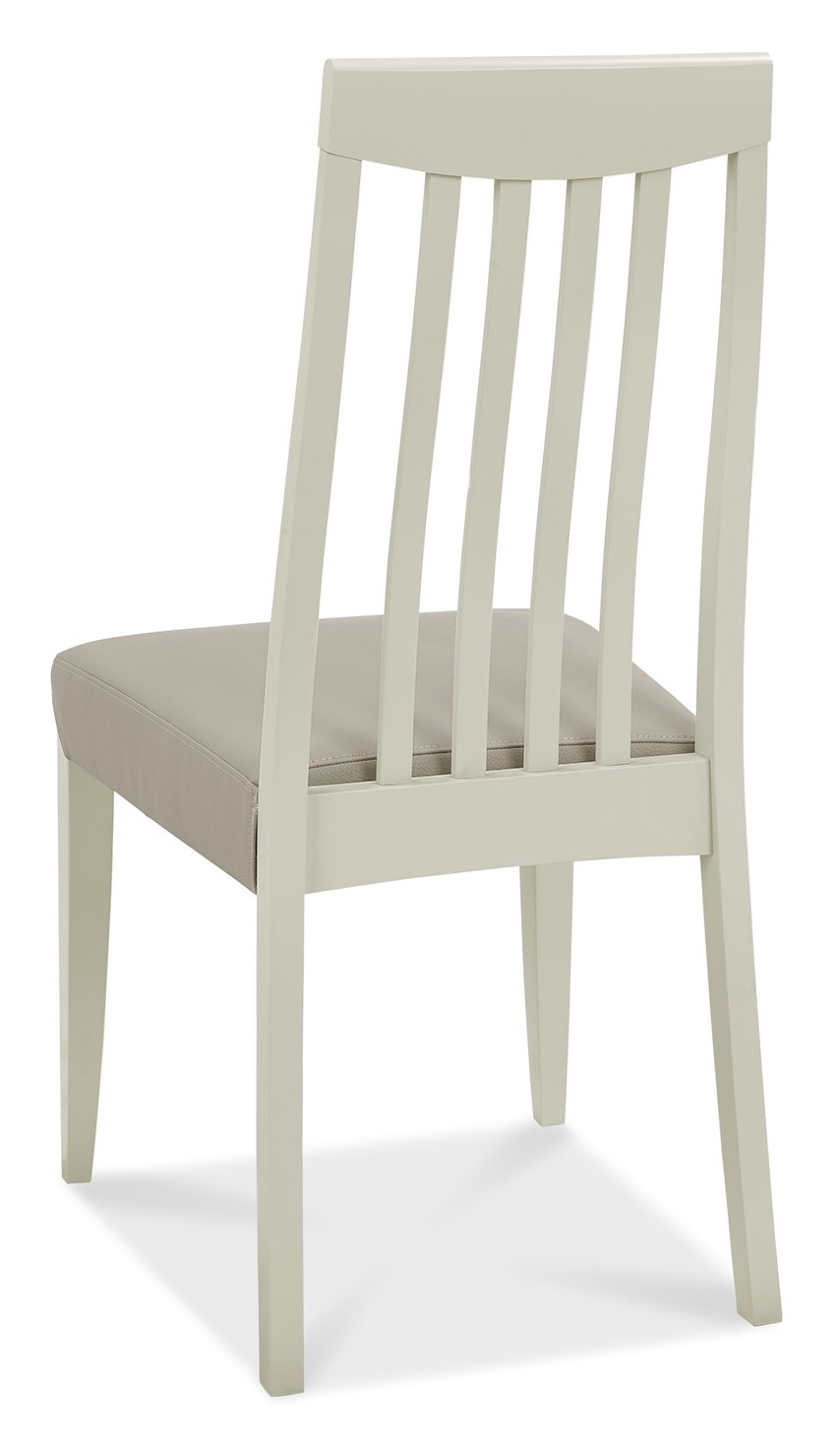 Bergen Grey Washed Oak 2-4 Seater Table & 2 Slat Back Chairs in Grey Bonded Leather by Bentley Designs | Style Our Home