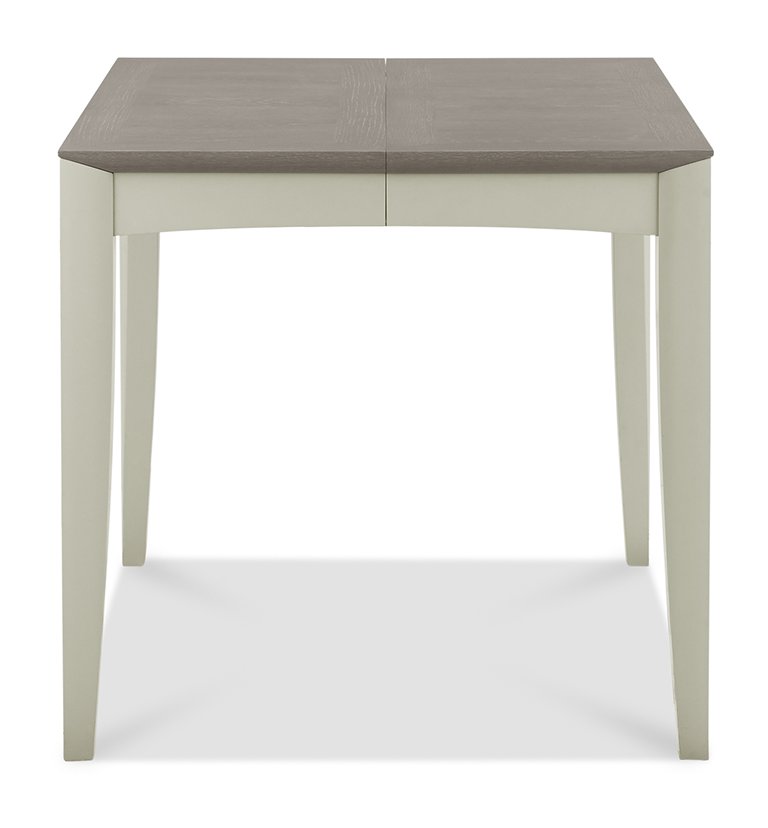 Bergen Grey Washed Oak 2-4 Seater Table & 2 Low Slat Back Chairs in Titanium Fabric by Bentley Designs | Style Our Home