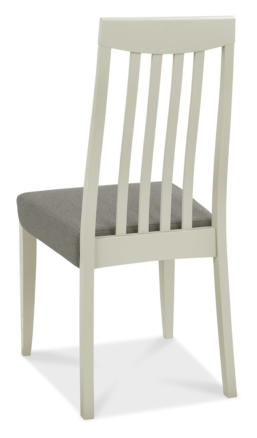 Bergen Grey Washed Oak 4-6 Seater Table & 4 Slat Back Chairs in Titanium Fabric by Bentley Designs | Style Our Home