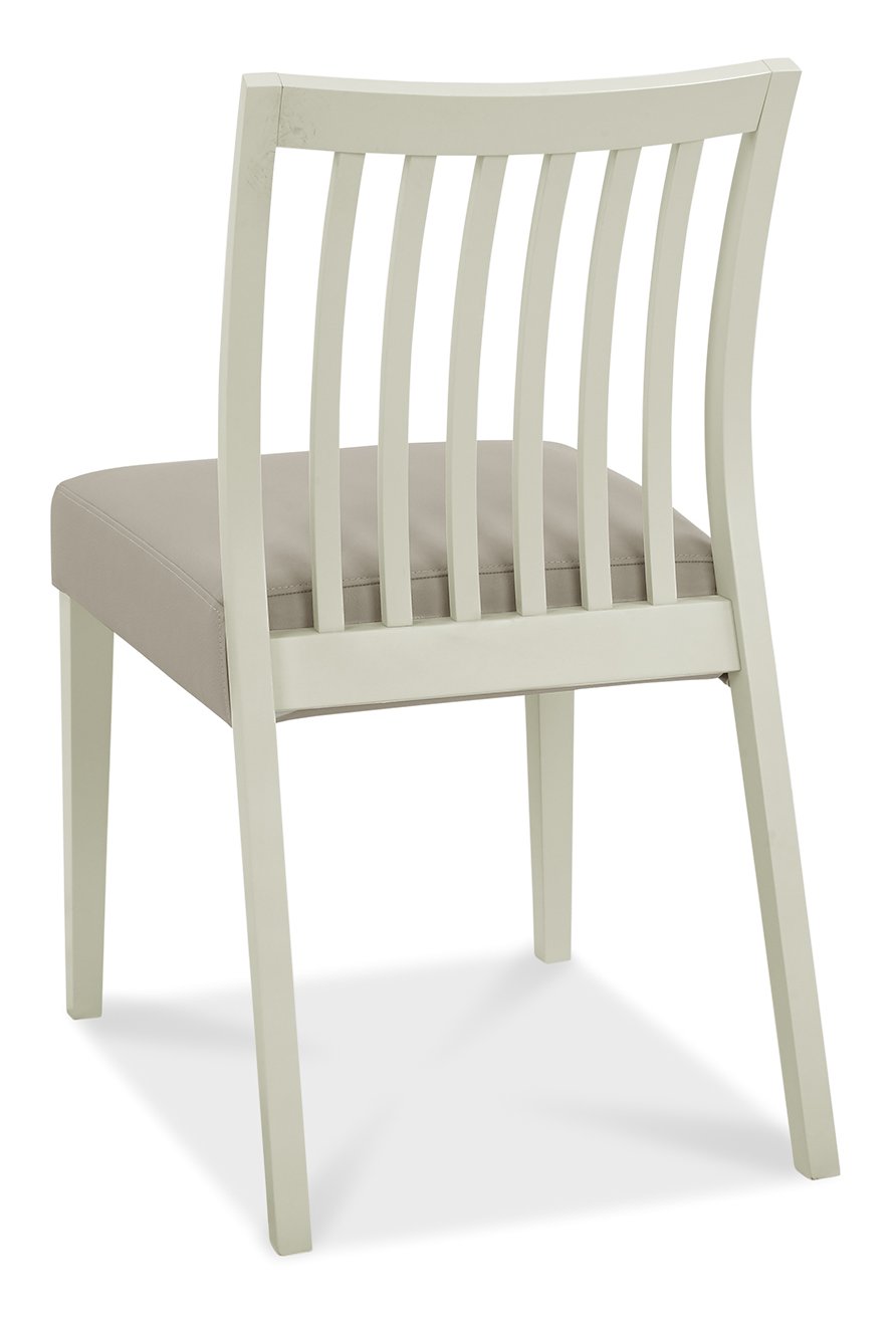 Bergen Grey Washed Oak 4-6 Seater Table & 4 Slat Back Chairs in Grey Bonded Leather by Bentley Designs | Style Our Home