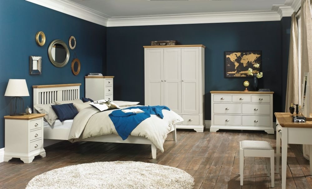 Bentley Designs Hampstead Soft Grey & Pale Oak KIngsize Slatted Bedstead - 150cm - Style Our Home