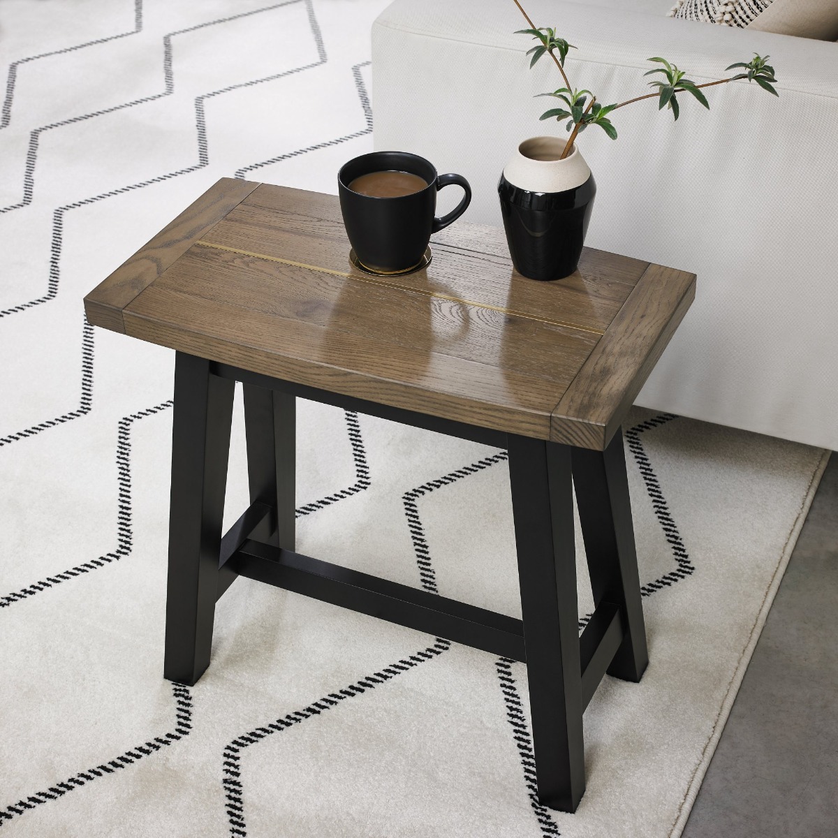 Camden Weathered Oak & Peppercorn Side Table by Bentley Designs | Style Our Home