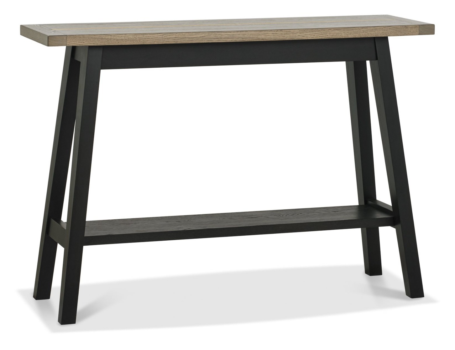 Camden Weathered Oak & Peppercorn Console Table With Shelf by Bentley Designs | Style Our Home