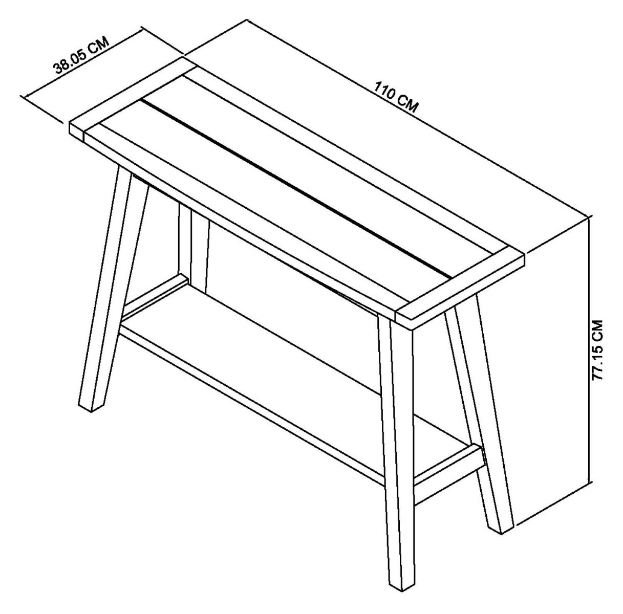 Camden Weathered Oak & Peppercorn Console Table With Shelf by Bentley Designs | Style Our Home