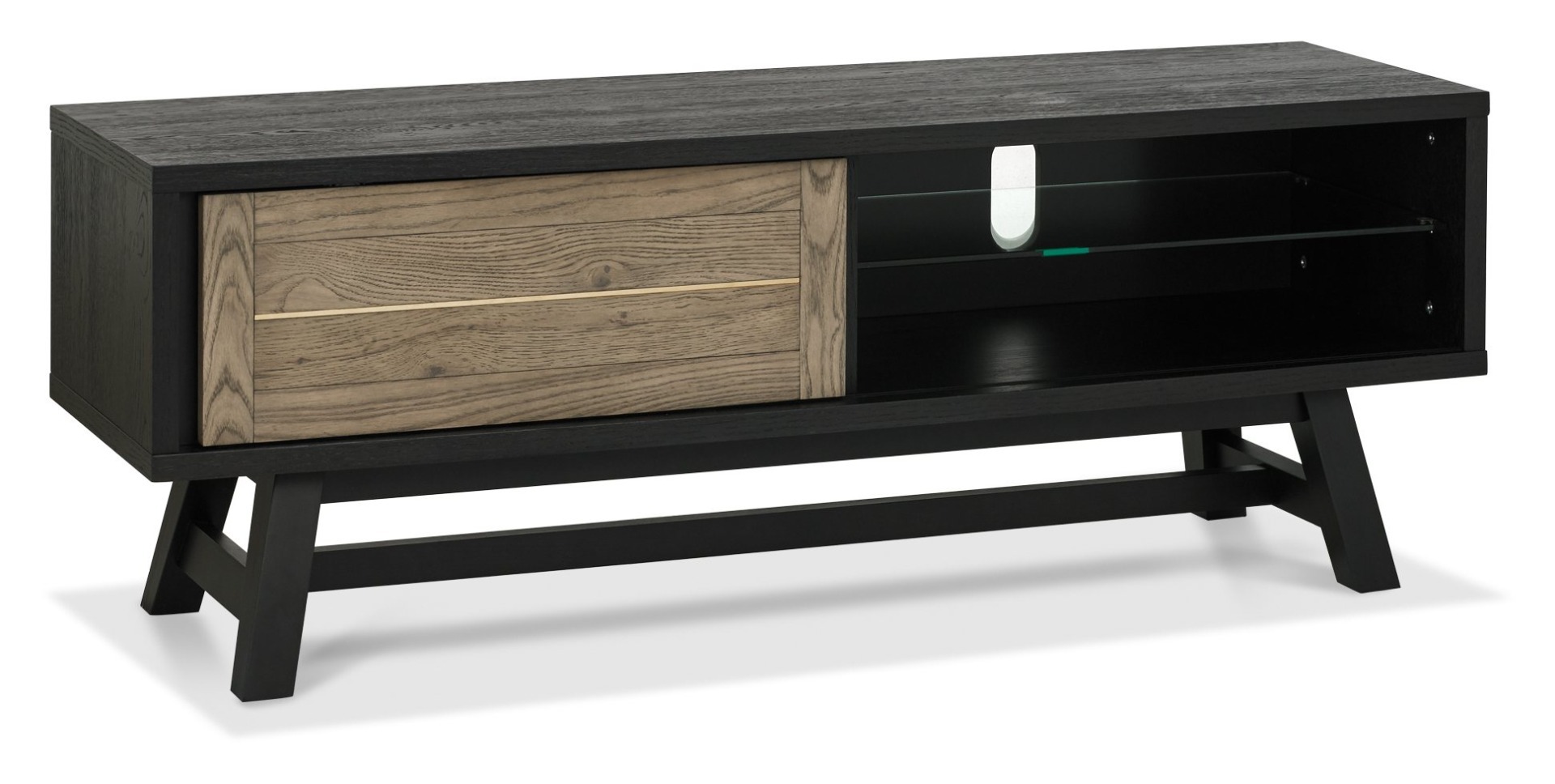 Camden Weathered Oak & Peppercorn Entertainment Unit by Bentley Designs | Style Our Home