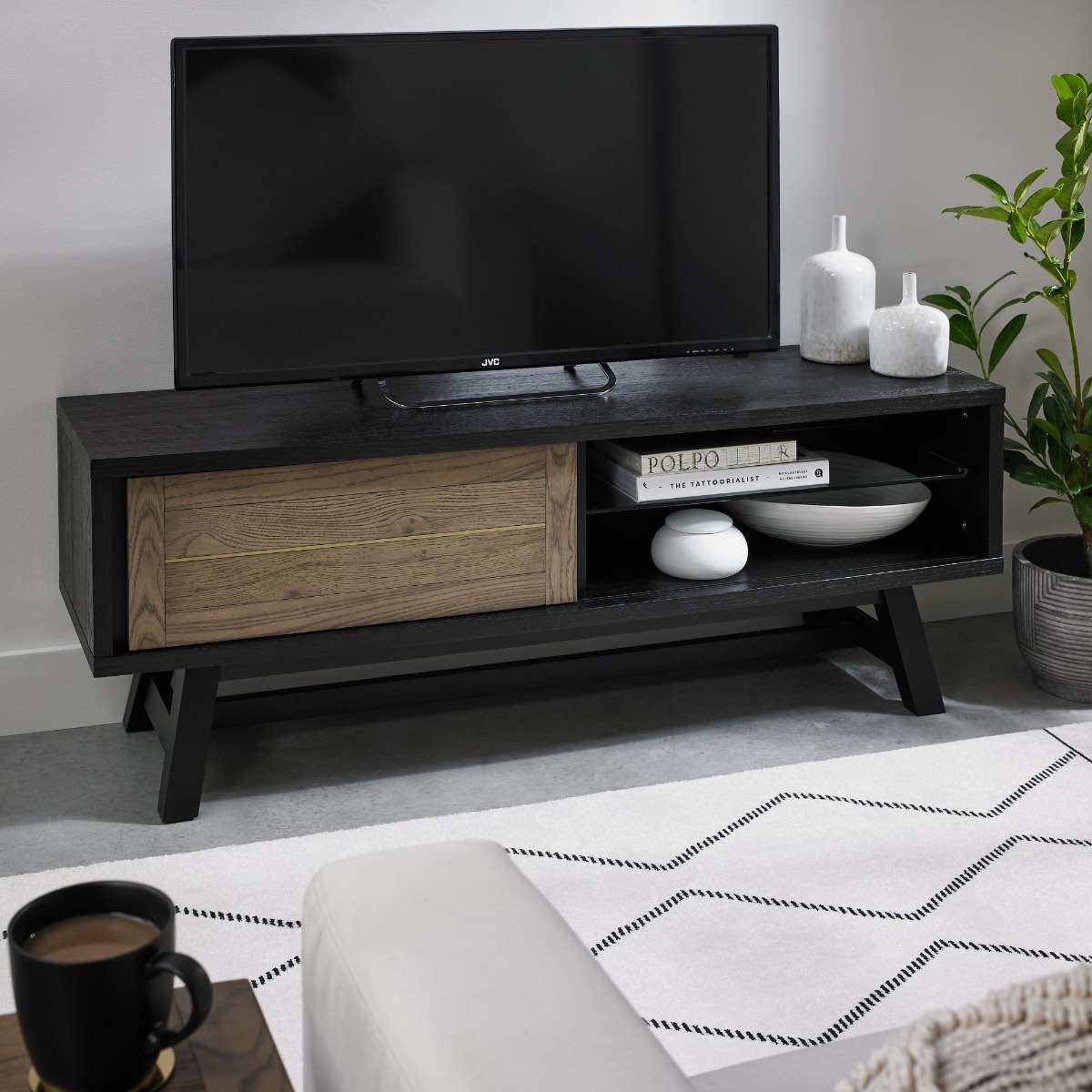 Camden Weathered Oak & Peppercorn Entertainment Unit by Bentley Designs | Style Our Home