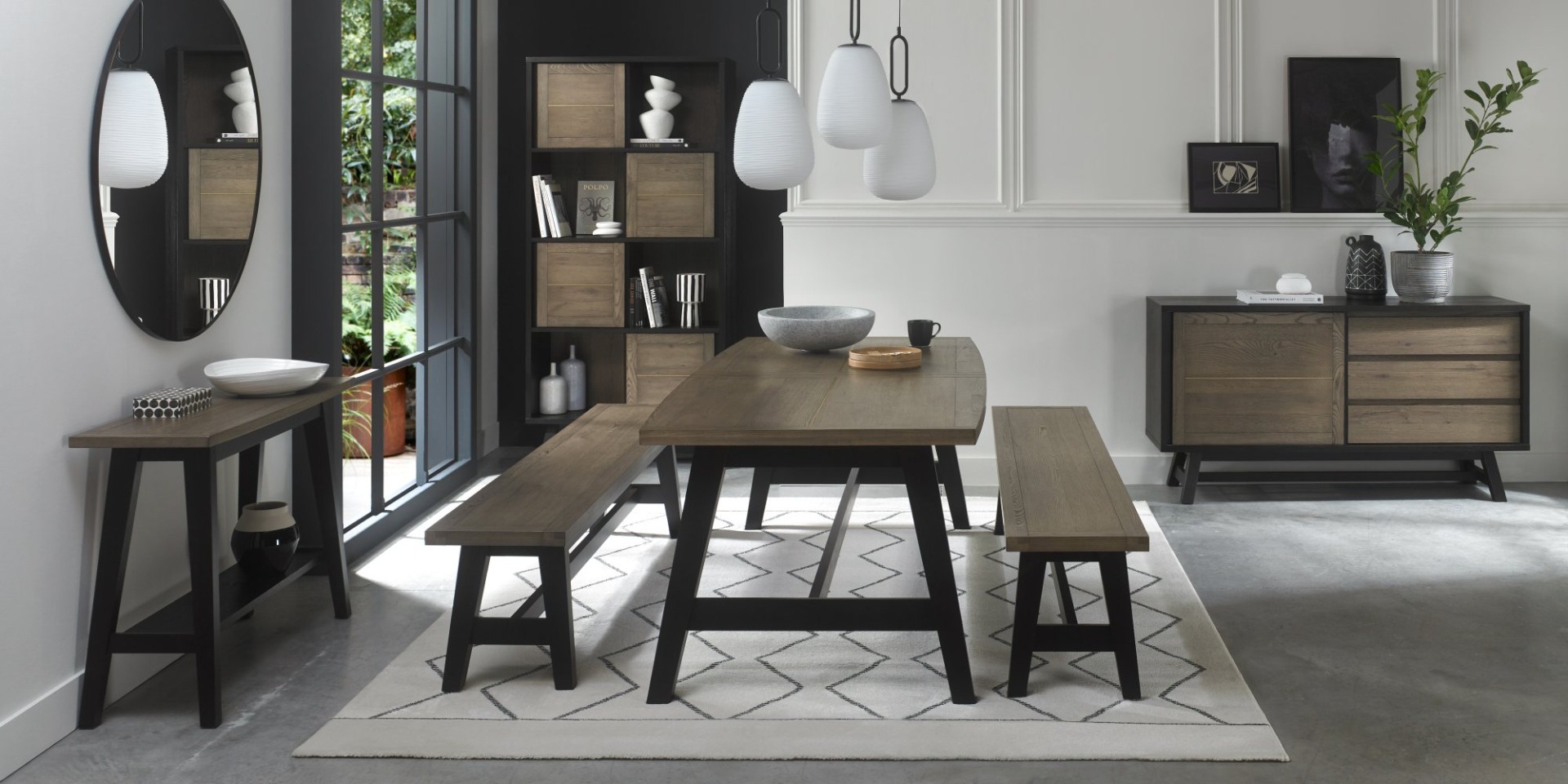 Camden Weathered Oak & Peppercorn Display Cabinet by Bentley Designs | Style Our Home