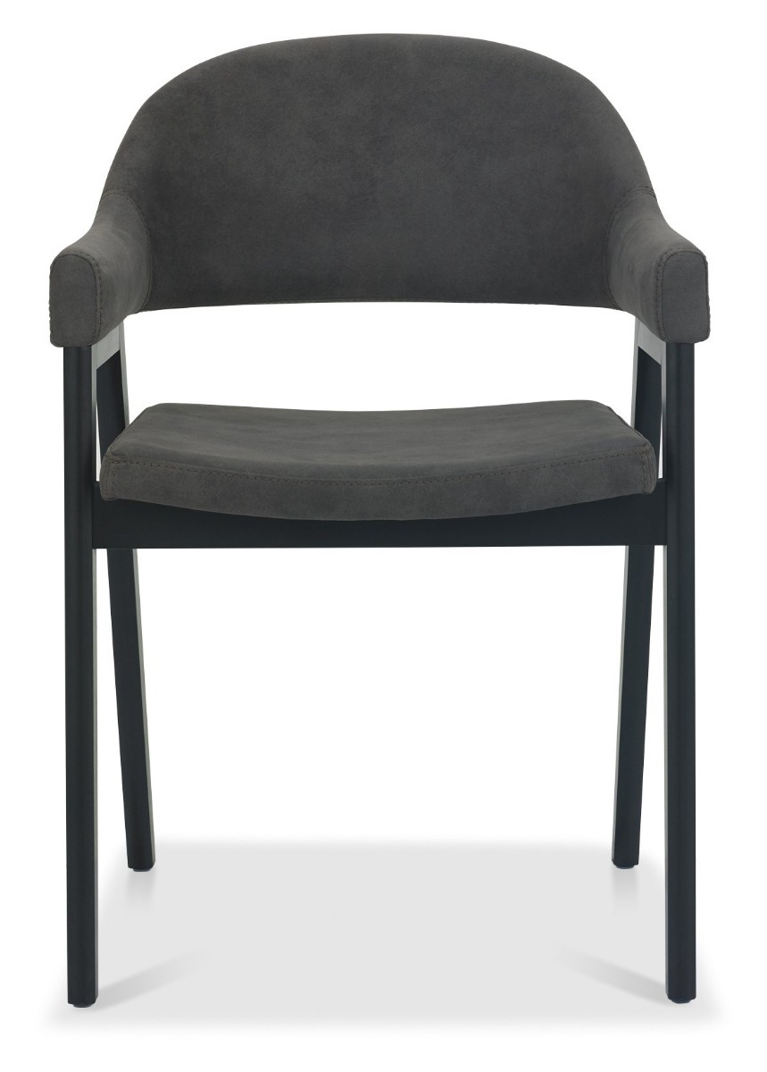 Camden Peppercorn Upholstered Arm Chair in a Dark Grey Fabric (Pair) by Bentley Designs | Style Our Home