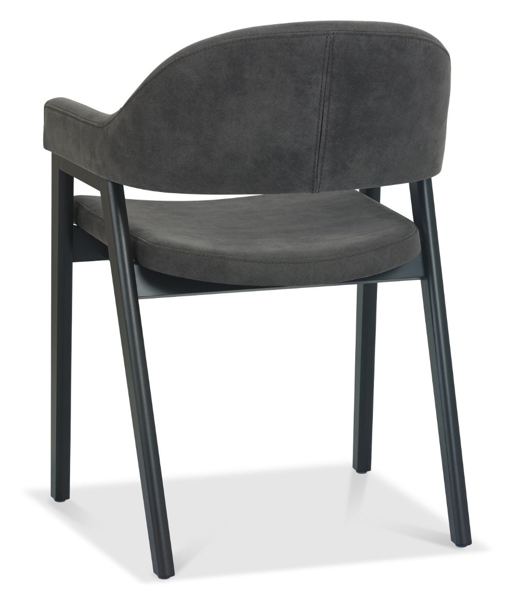 Camden Peppercorn Upholstered Arm Chair in a Dark Grey Fabric (Pair) by Bentley Designs | Style Our Home