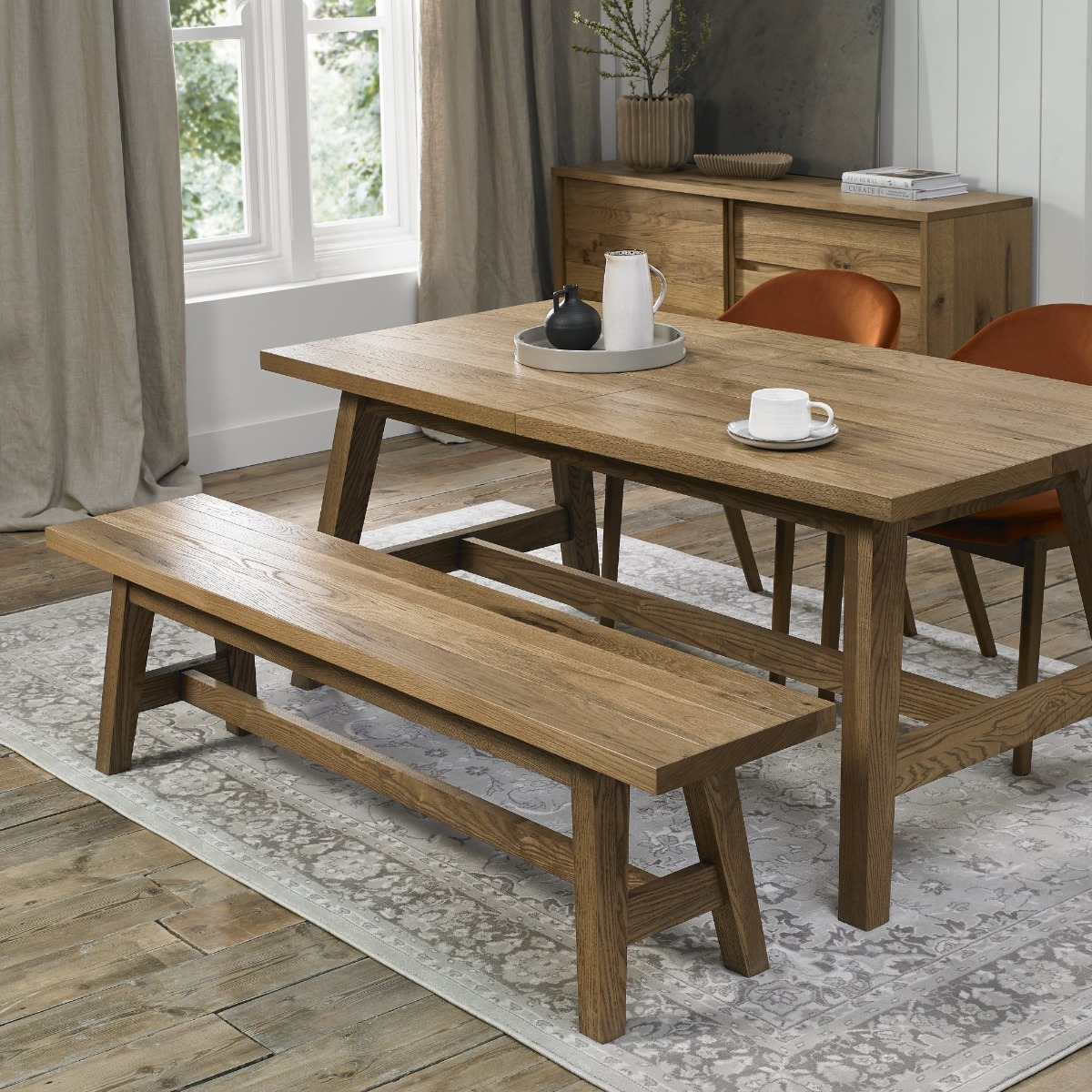 Camden Rustic Oak Small Bench by Bentley Designs | Style Our Home