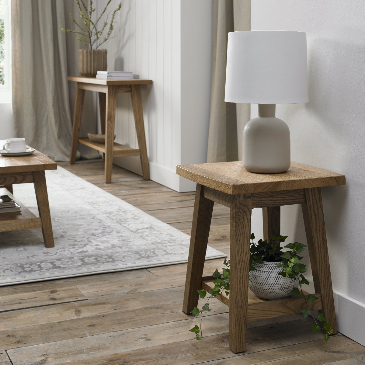 Camden Rustic Oak Lamp Table by Bentley Designs | Style Our Home