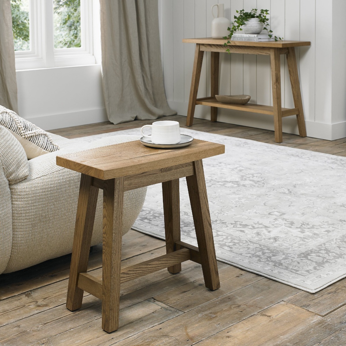 Camden Rustic Oak Side Table by Bentley Designs | Style Our Home
