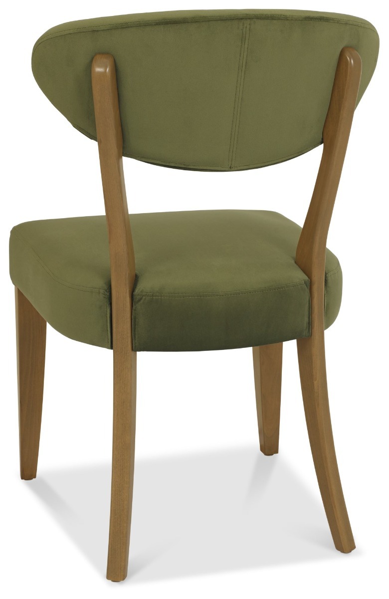 Ellipse Rustic Oak Upholstered Chair - Cedar Velvet Fabric (Pair) by Bentley Designs | Style Our Home