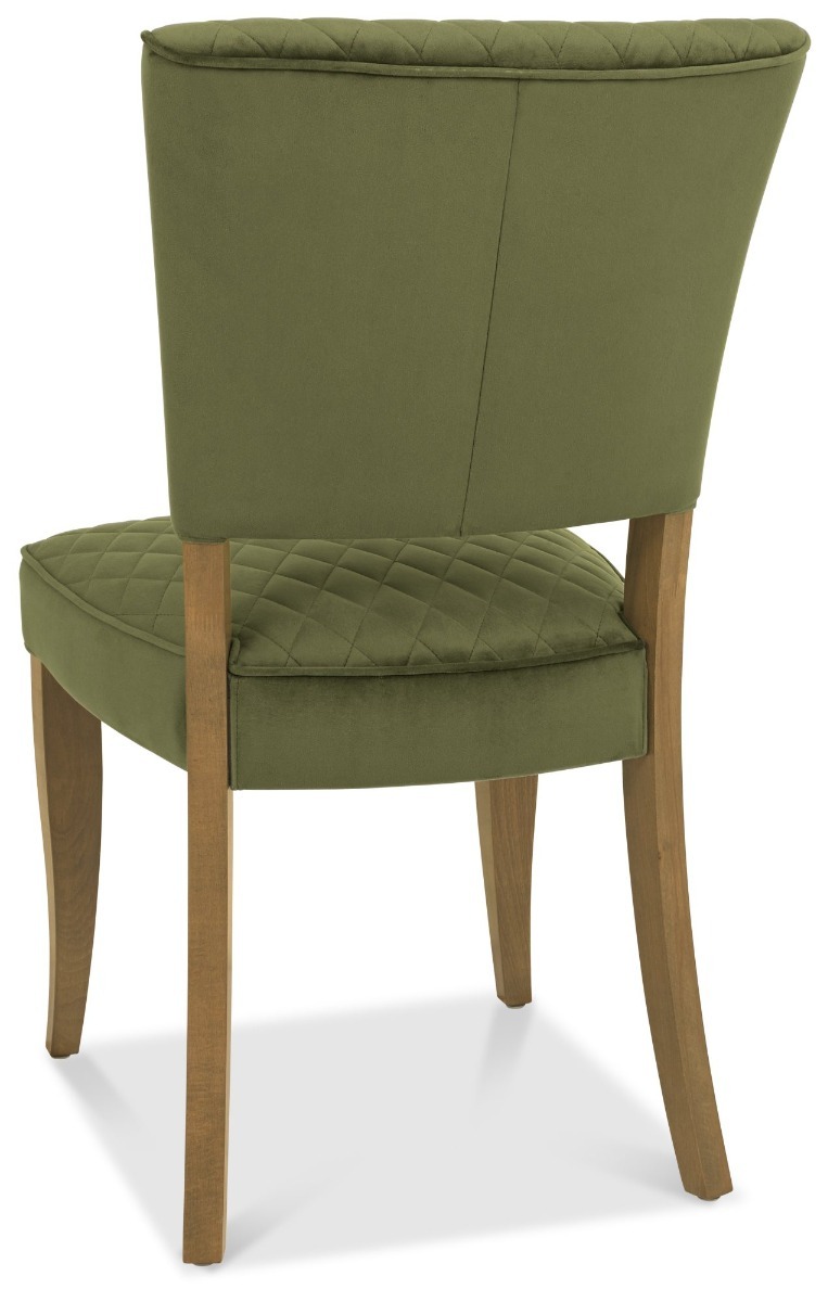 Logan Rustic Oak Upholstered Chair - Cedar Velvet Fabric (Pair) by Bentley Designs | Style Our Home