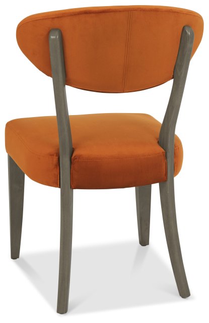 Ellipse Fumed Oak Upholstered Chair - Rust Velvet Fabric (Pair) by Bentley Designs | Style Our Home