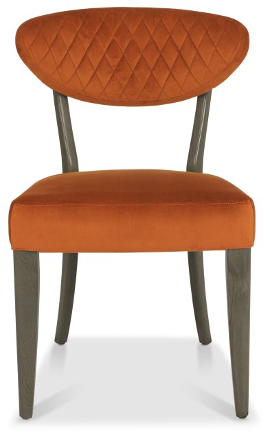 Ellipse Fumed Oak Upholstered Chair - Rust Velvet Fabric (Pair) by Bentley Designs | Style Our Home