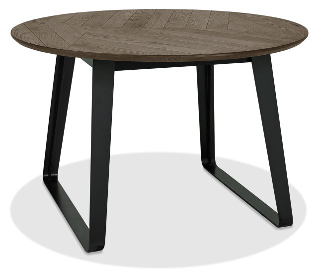 Emerson Weathered Oak & Peppercorn 4 Seater Circular Dining Table by Bentley Designs | Style Our Home