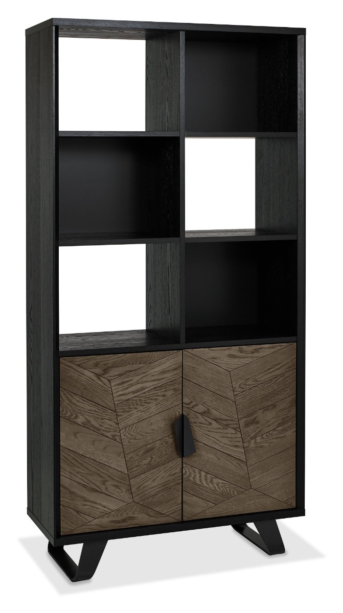 Emerson Weathered Oak & Peppercorn Display Cabinet by Bentley Designs | Style Our Home
