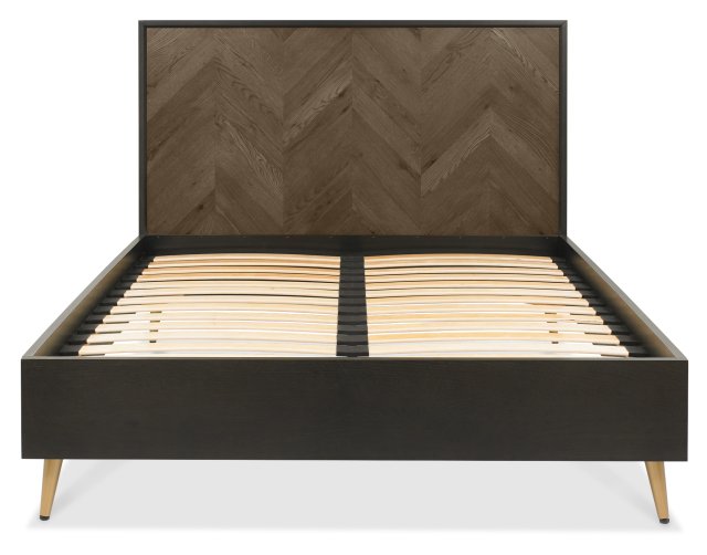 Sienna Fumed Oak & Peppercorn Panel Bedstead 135cm Double by Bentley Designs | Style Our Home