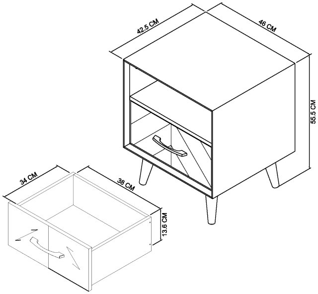 Sienna Fumed Oak & Peppercorn 1 Drawer Nightstand by Bentley Designs | Style Our Home