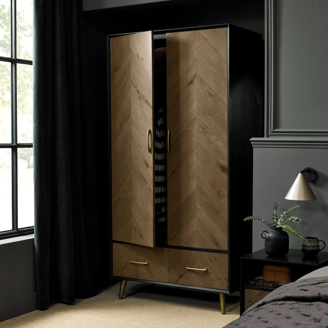 Sienna Fumed Oak & Peppercorn Double Wardrobe by Bentley Designs | Style Our Home