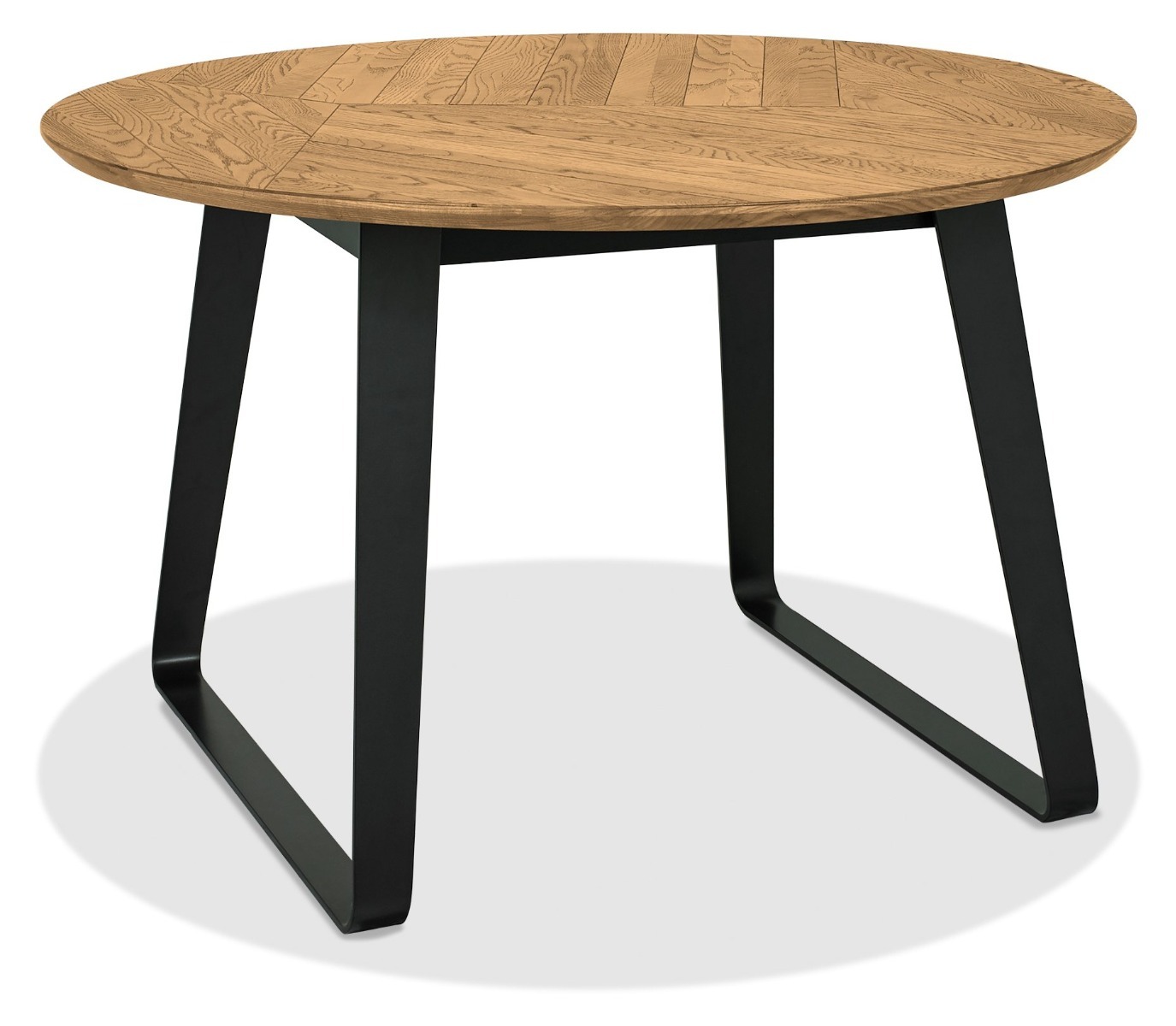 Emerson Rustic Oak & Peppercorn 4 Seater Circular Dining Table by Bentley Designs | Style Our Home
