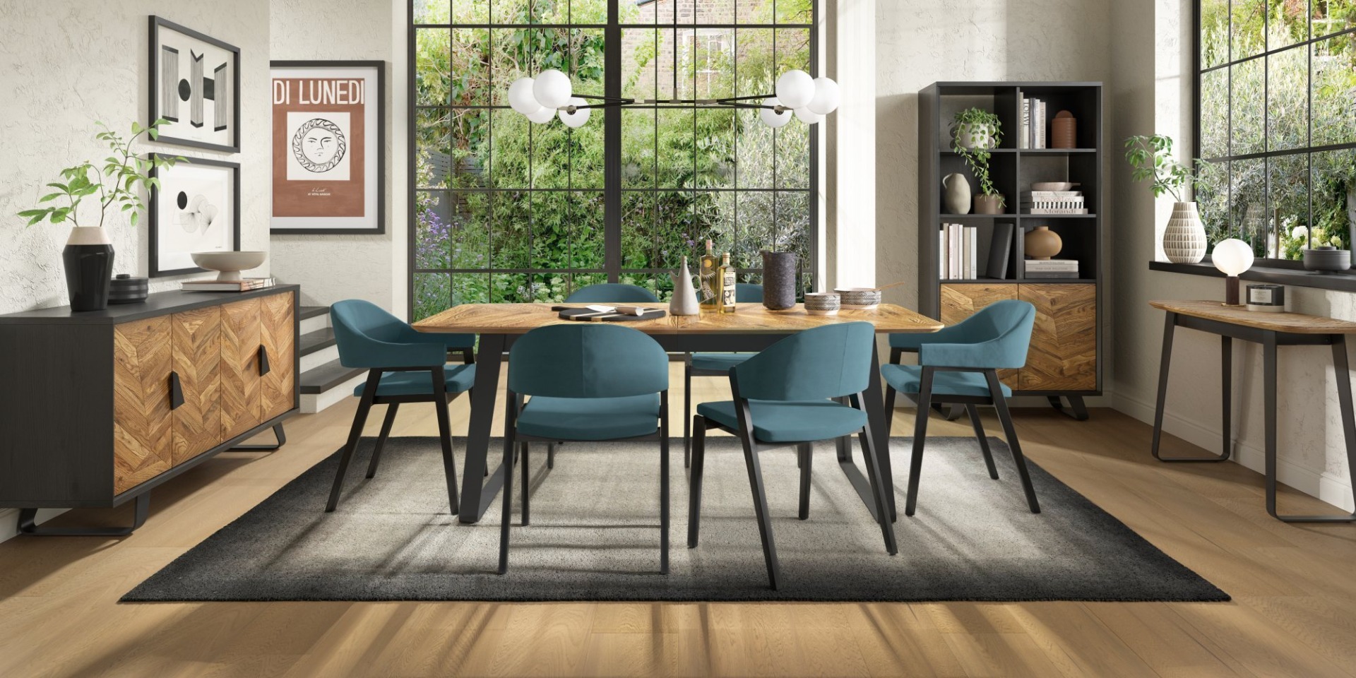 Emerson Rustic Oak & Peppercorn 6-8 Seater Extension Dining Table by Bentley Designs | Style Our Home
