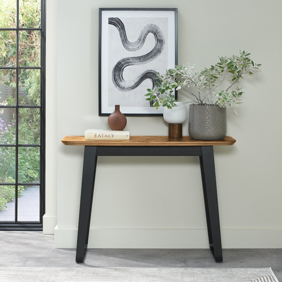 Emerson Rustic Oak & Peppercorn Console Table by Bentley Designs | Style Our Home
