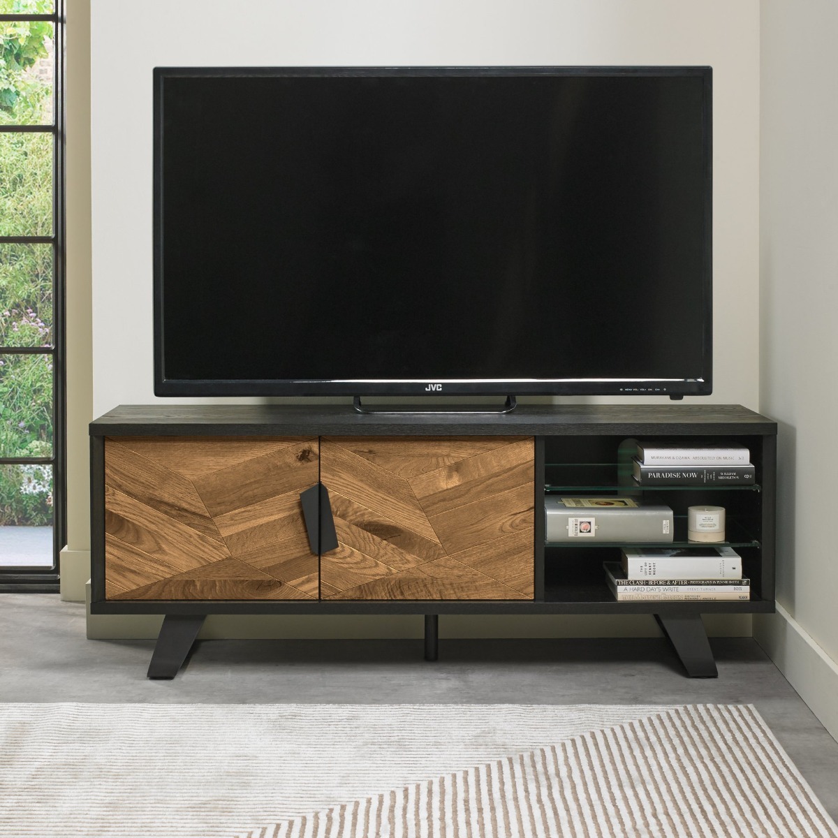 Emerson Rustic Oak & Peppercorn Entertainment Unit by Bentley Designs | Style Our Home