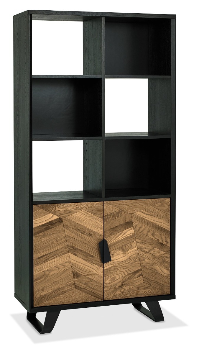 Emerson Rustic Oak & Peppercorn Display Cabinet by Bentley Designs | Style Our Home

