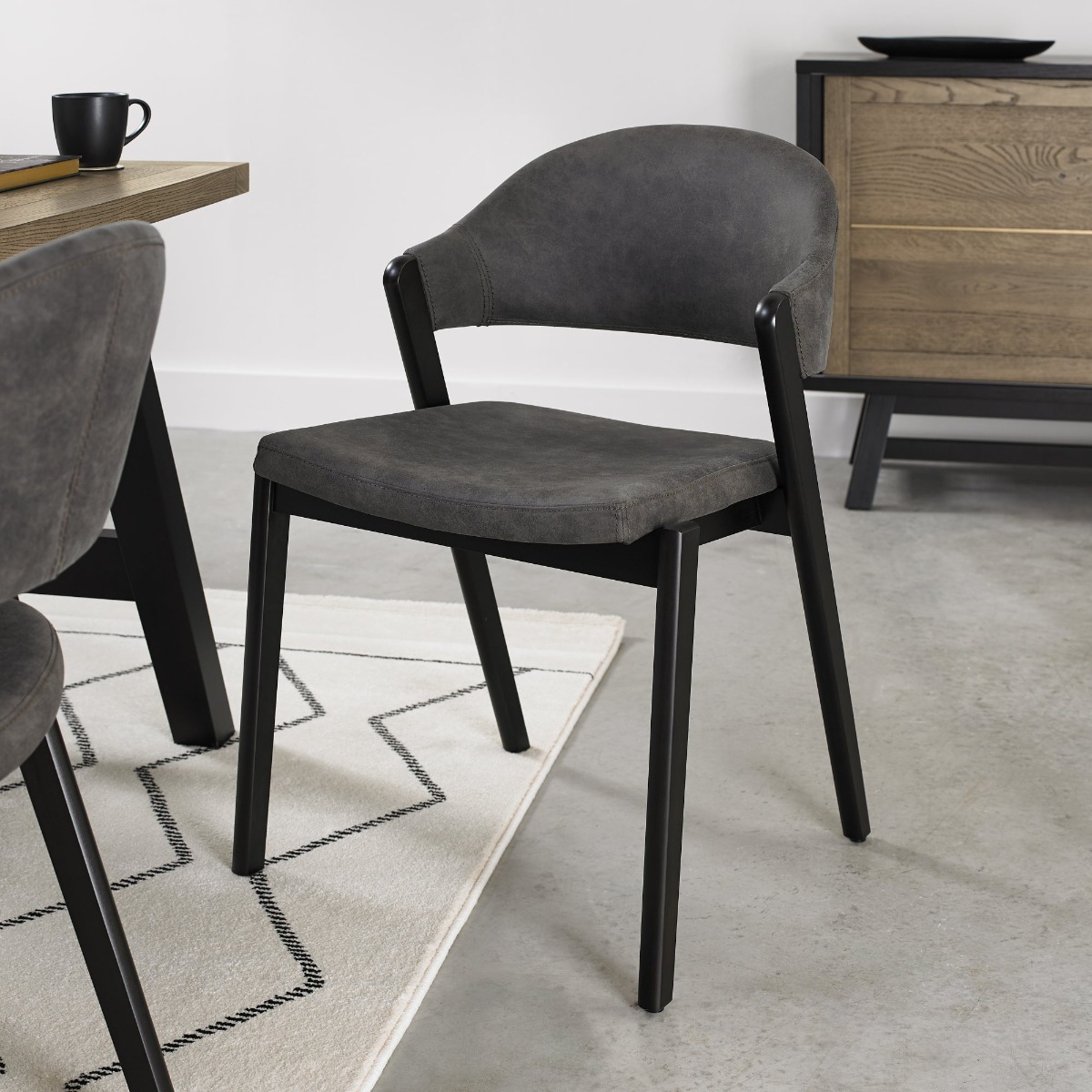 Camden Peppercorn Upholstered Chair in a Dark Grey Fabric (Pair) by Bentley Designs | Style Our Home