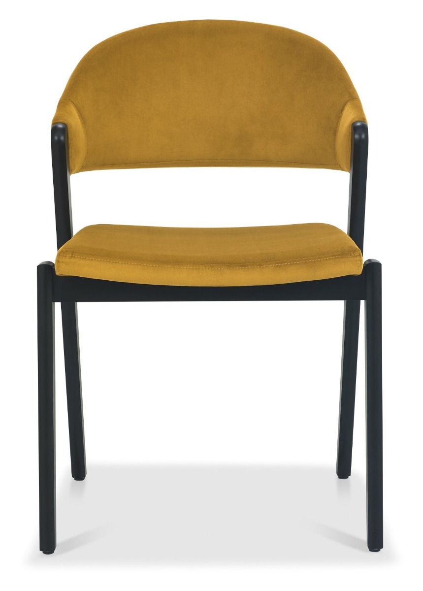 Camden Peppercorn Upholstered Chair in a Mustard Velvet Fabric (Pair) by Bentley Designs | Style Our Home