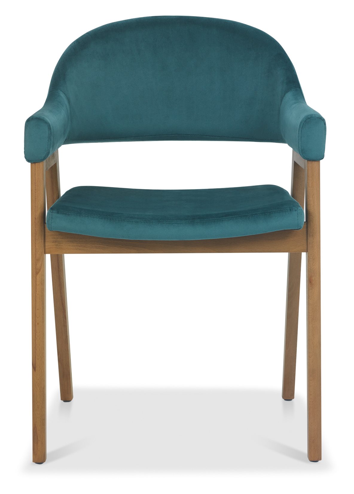 Camden Rustic Oak 4-6 Seater Table & 2 Arm Chairs inzure Velvet & Small Bench by Bentley Designs | Style Our Home