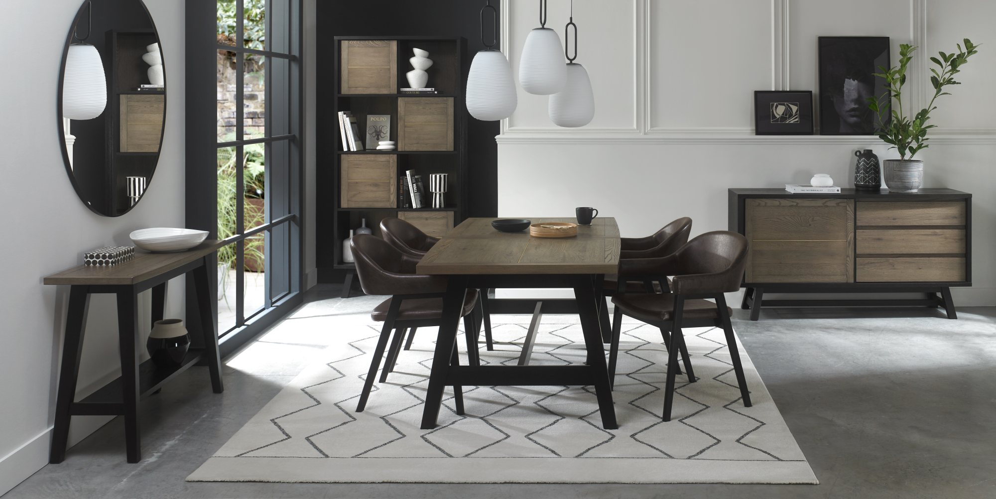 Camden Weathered Oak 4-6 Seater Table & 4 Arm Chairs in Old West Vintage by Bentley Designs | Style Our Home