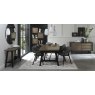 Camden Weathered Oak & Peppercorn 6-8 Seater Table & 6 Arm Chairs in Dark Grey Fabric by Bentley Designs | Style Our Home