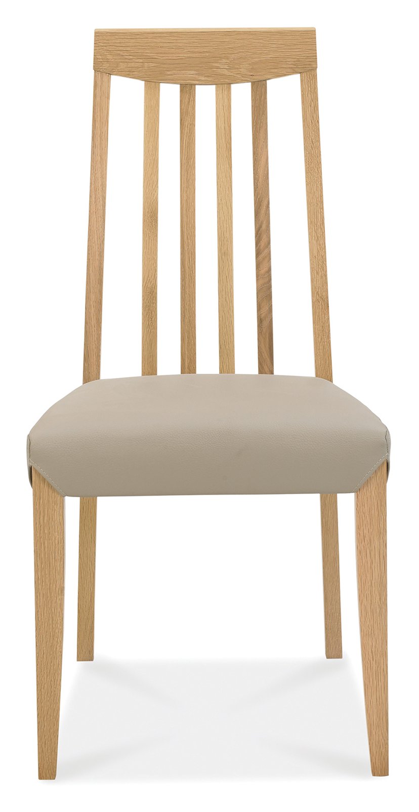 Bergen Oak 2-4 Seater Table & 2 Slat Back Chairs in Grey Bonded Leather by Bentley Designs | Style Our Home