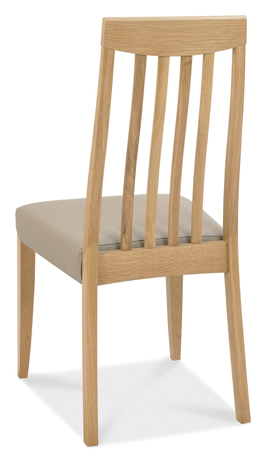 Bergen Oak 2-4 Seater Table & 2 Slat Back Chairs in Grey Bonded Leather by Bentley Designs | Style Our Home