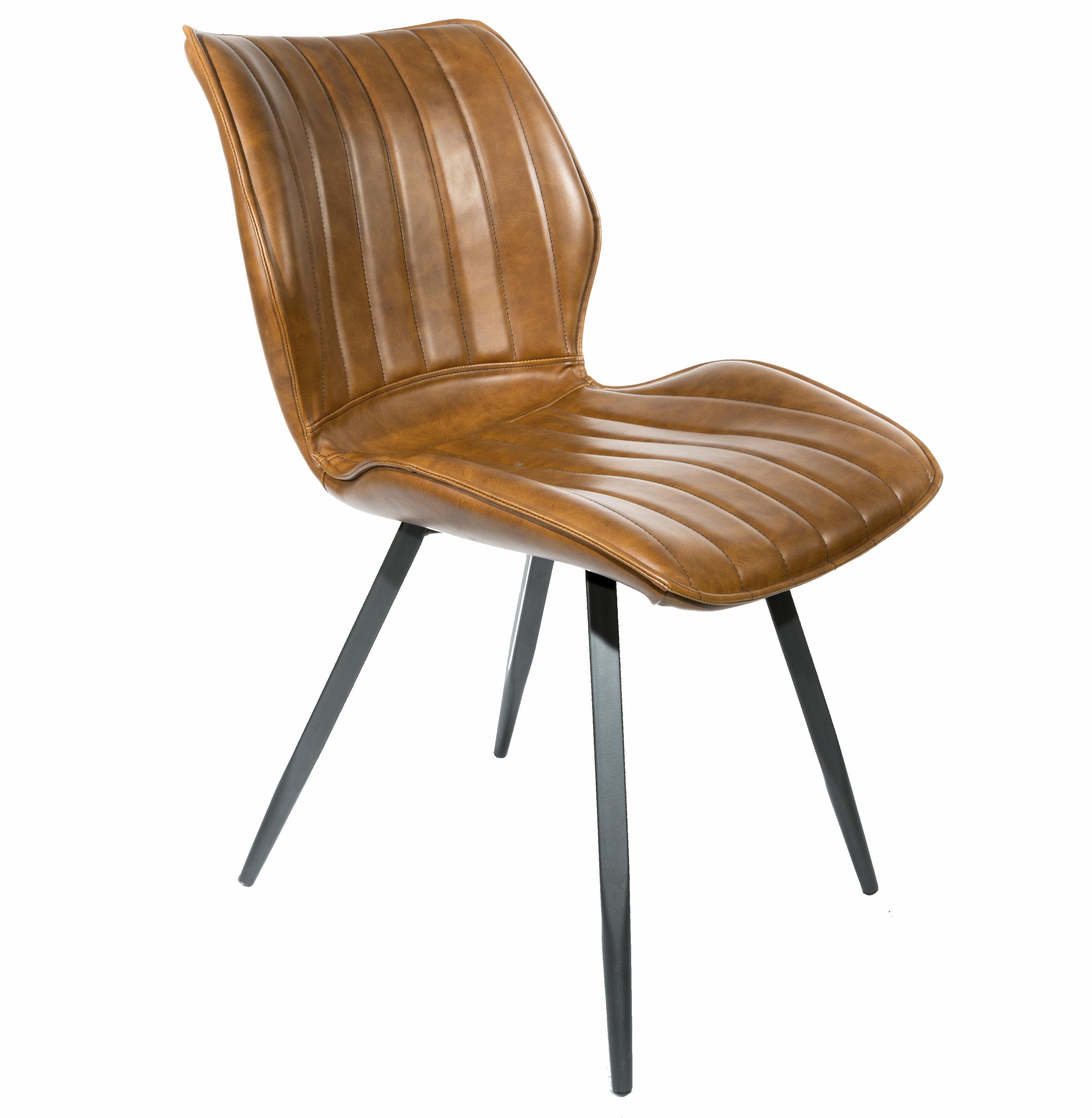 Alfa Bounce Dining Chair Vegan Leather Tan (Set of 2) by Monologue | Style Our Home