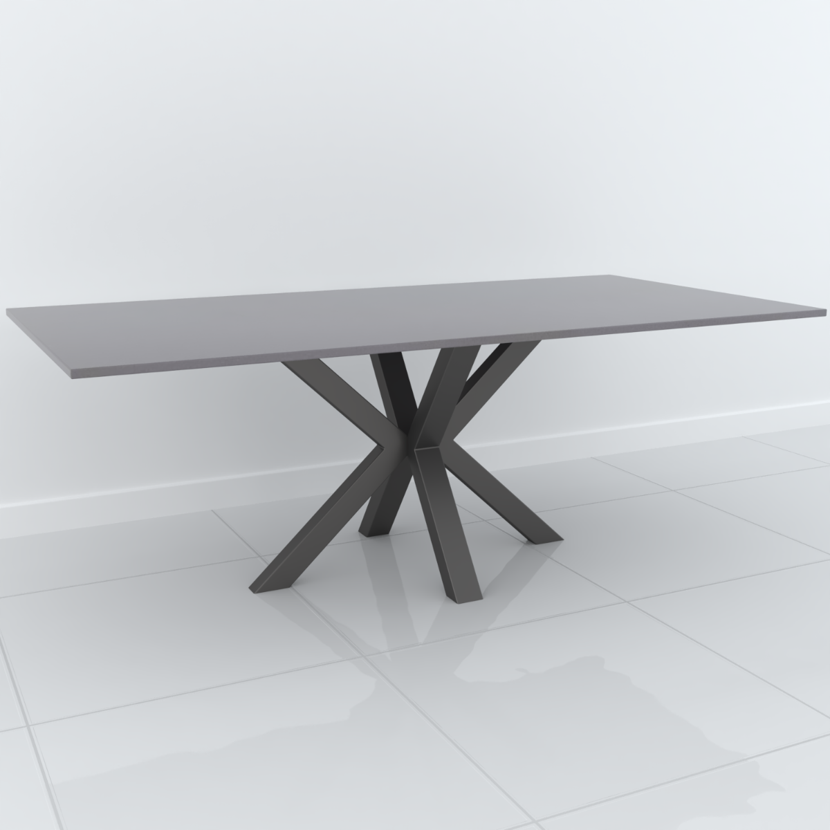 Studio Cross Rectangular Dining Table - 6 Seater in Grey by Steve Bristow | Style Our Home