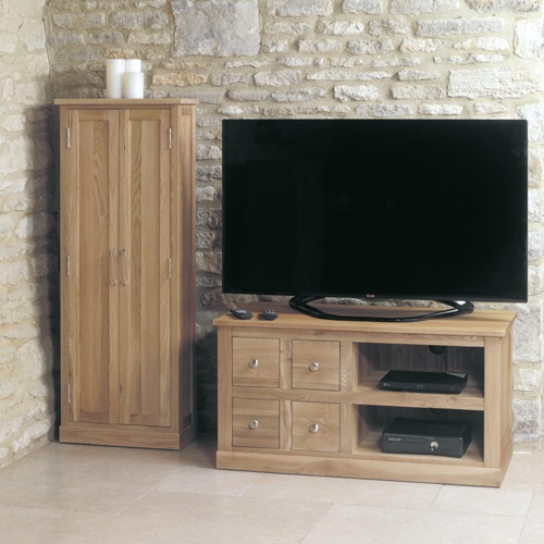 Baumhaus Mobel Oak Four Drawer Television Cabinet - Style Our Home