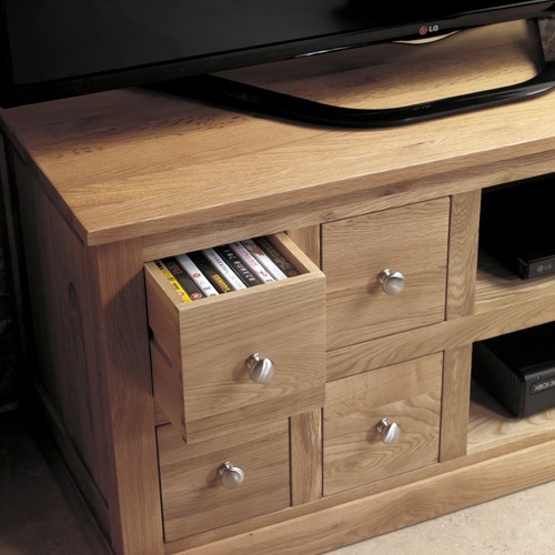 Baumhaus Mobel Oak Four Drawer Television Cabinet - Style Our Home