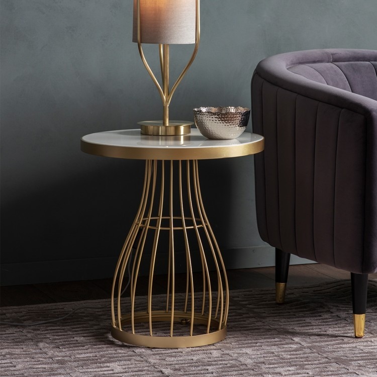 Southgate Side Table Champagne - Style Our Home